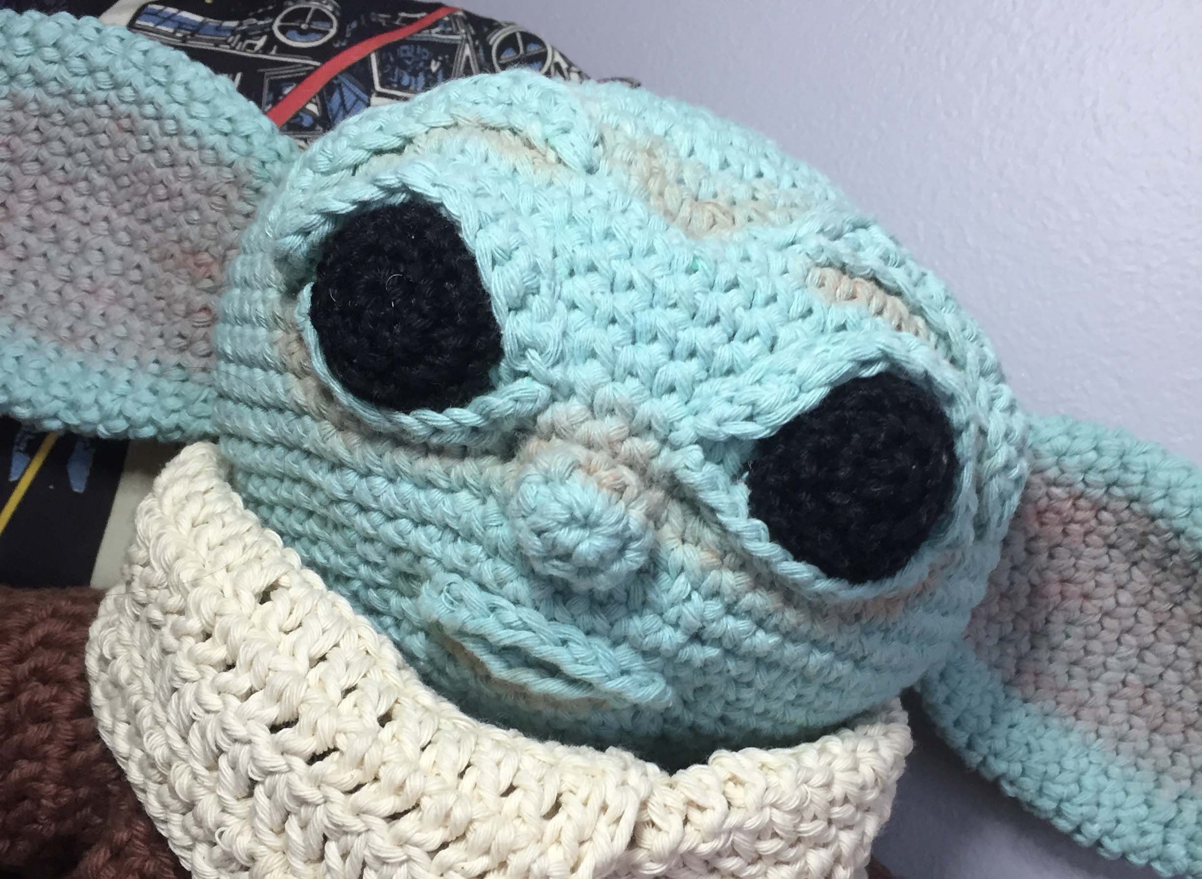 Detalhe artesanal do amigurumi