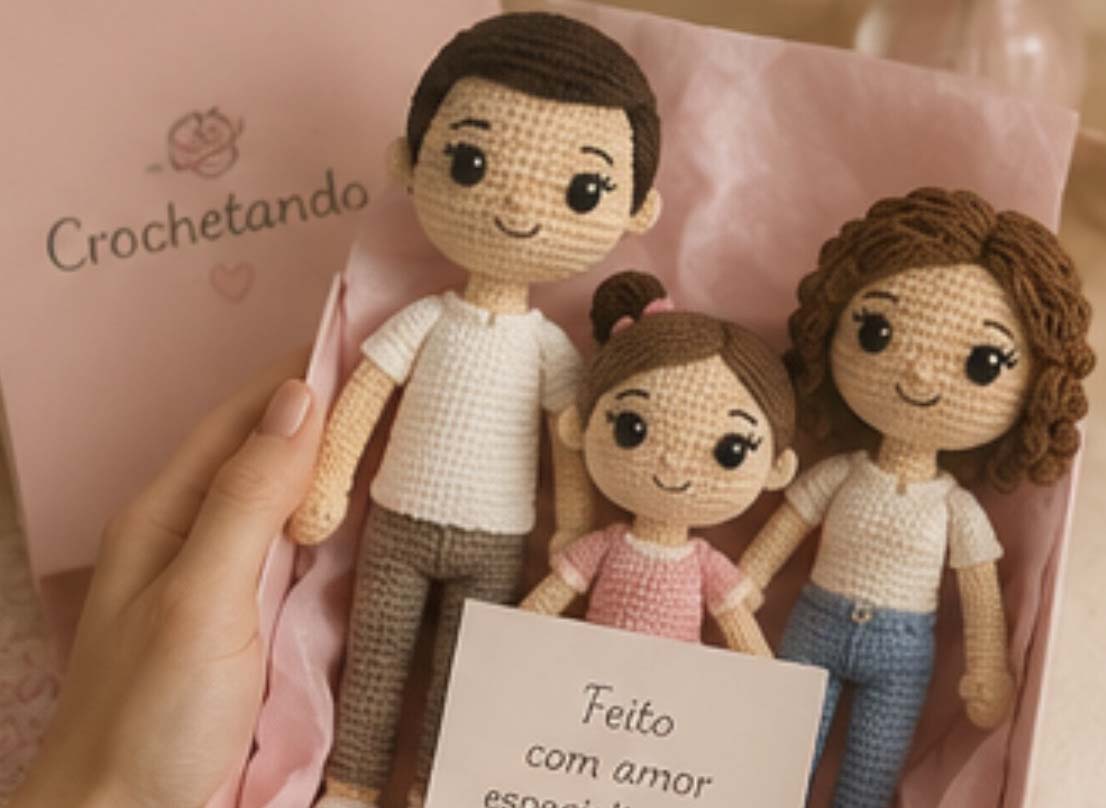 Entrega do amigurumi personalizado